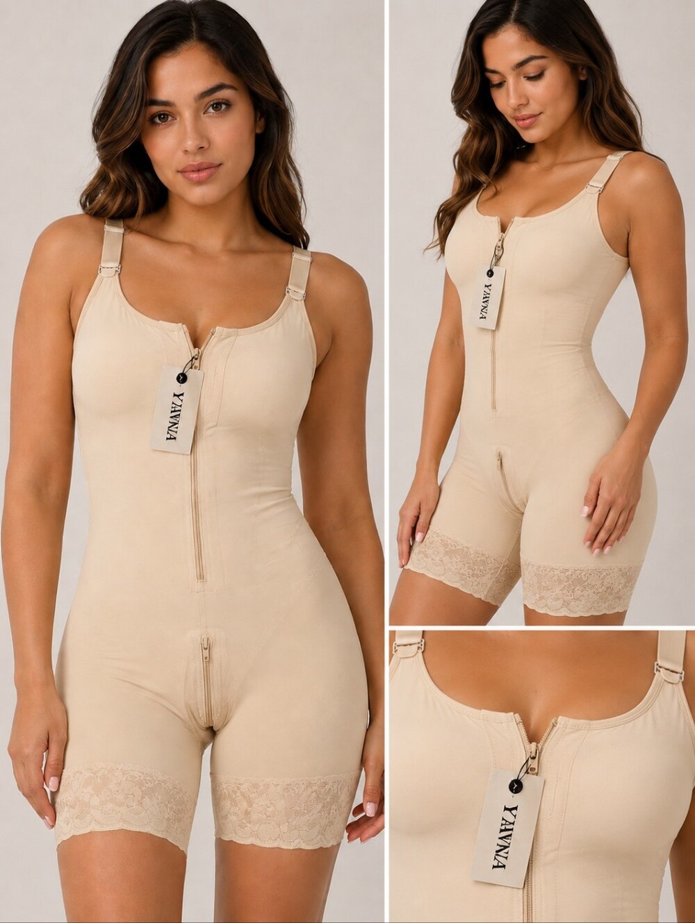 Yianna Women's Beige Full-Body Shapewear Suit - Picture 1 of 3